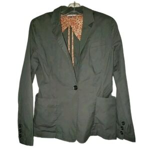 CAbi Jacket Blazer Military Green Single Breasted Grunge Stretch‎ Women's Size S
